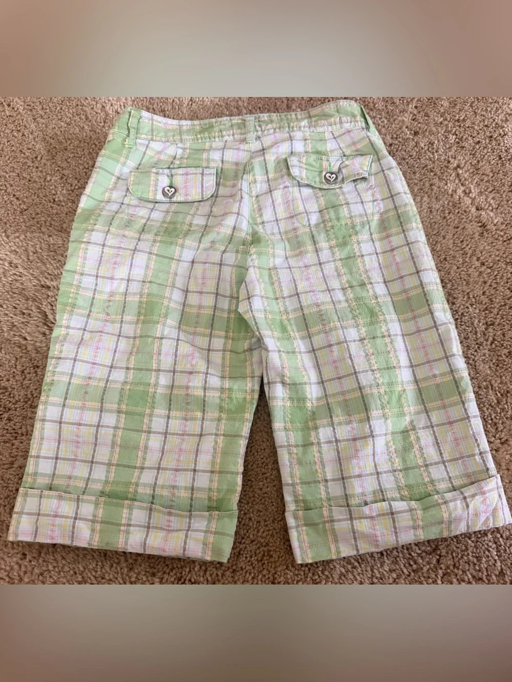 Justice Girls Plaid Bermuda Shorts Size 12 Y2K